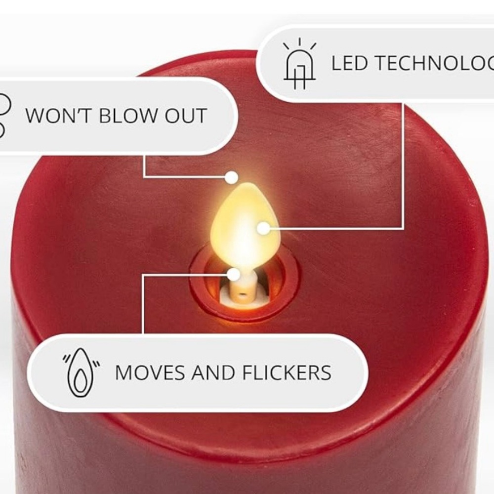 Luminara 3” x 6.5” Unscemted Red Pillar. - Picture 7 of 10